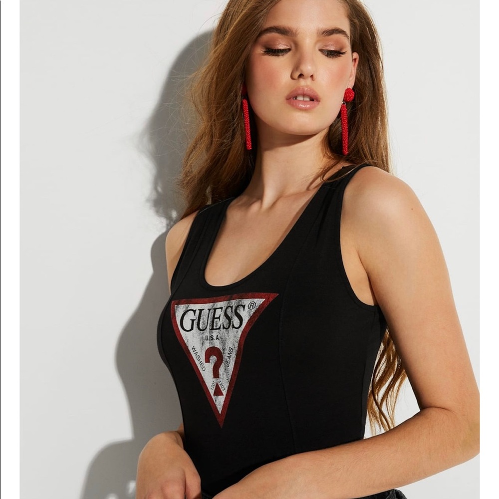 Guess Logo black bodysuit